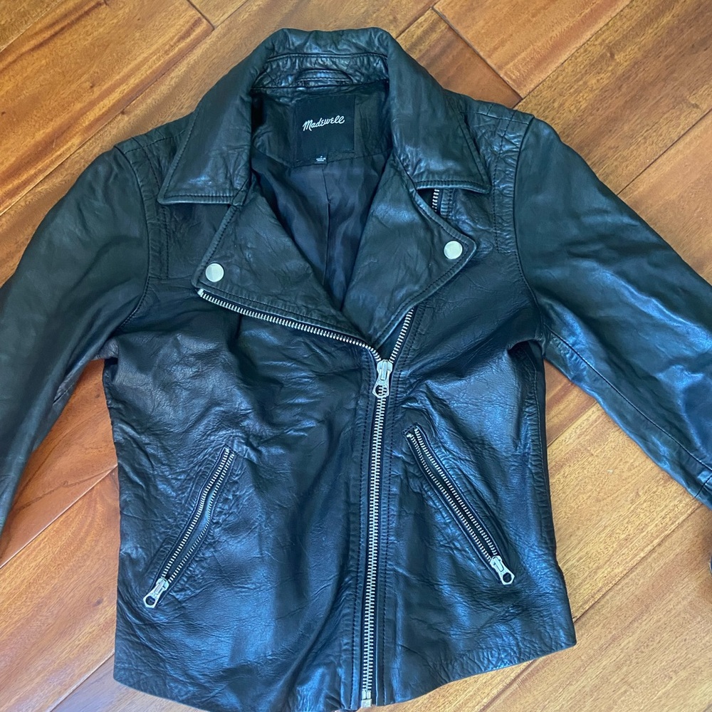The Washed Leather Motorcycle Jacket - Picture 2 of 8